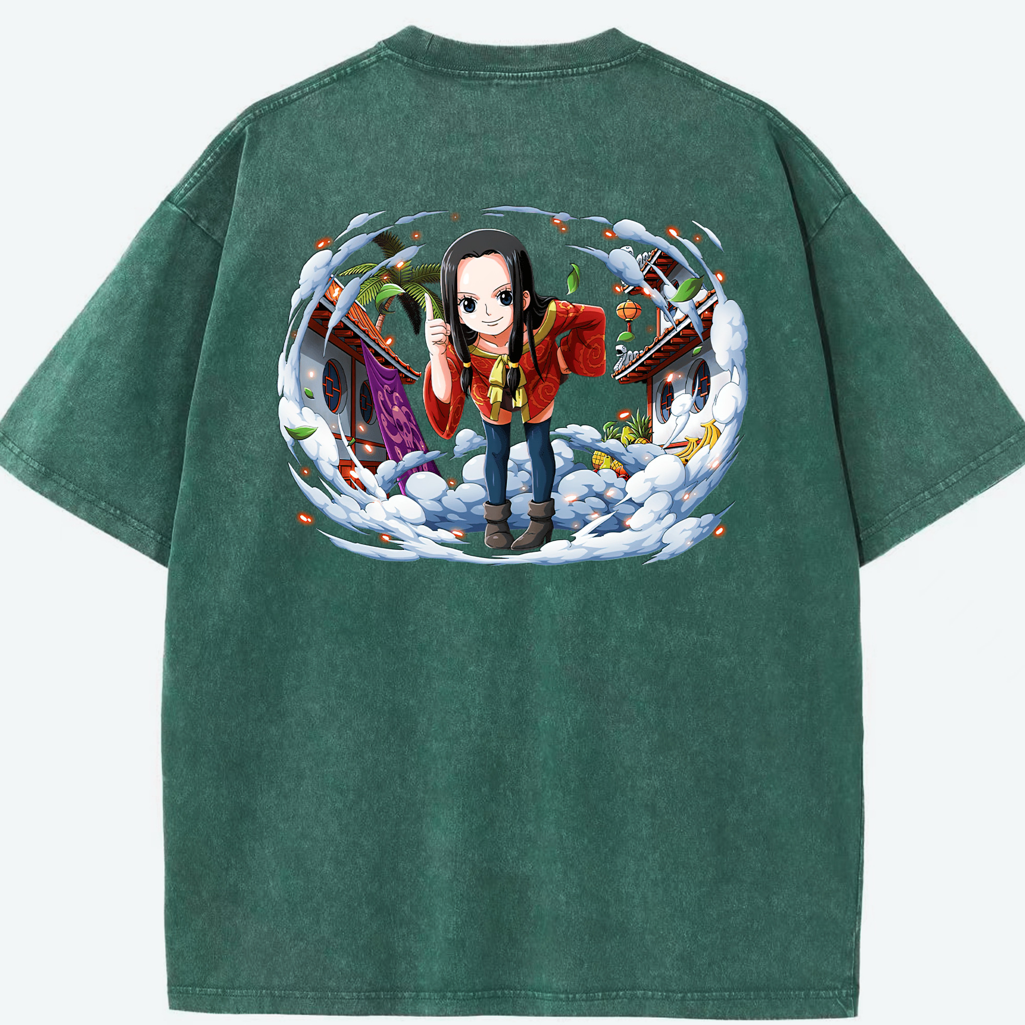 ワンピース ボア・ハンコック ONE PIECE Boa·Hancock 綿100% ヴィンテージ風 半袖Tシャツ（背面プリント）